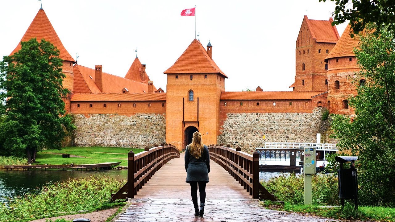 Trakai Island Castle, medieval island setting, Karaites restaurant
