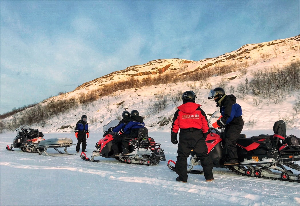 Rovaniemi, ice track, frozen river valley, snow-covered forests