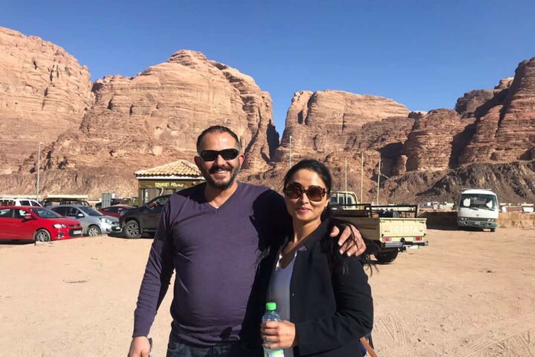 the Siq and the Treasury at Petra, Little Petra rock-cut facades, Wadi Rum 4x4 desert landscapes, Dead Sea mud baths