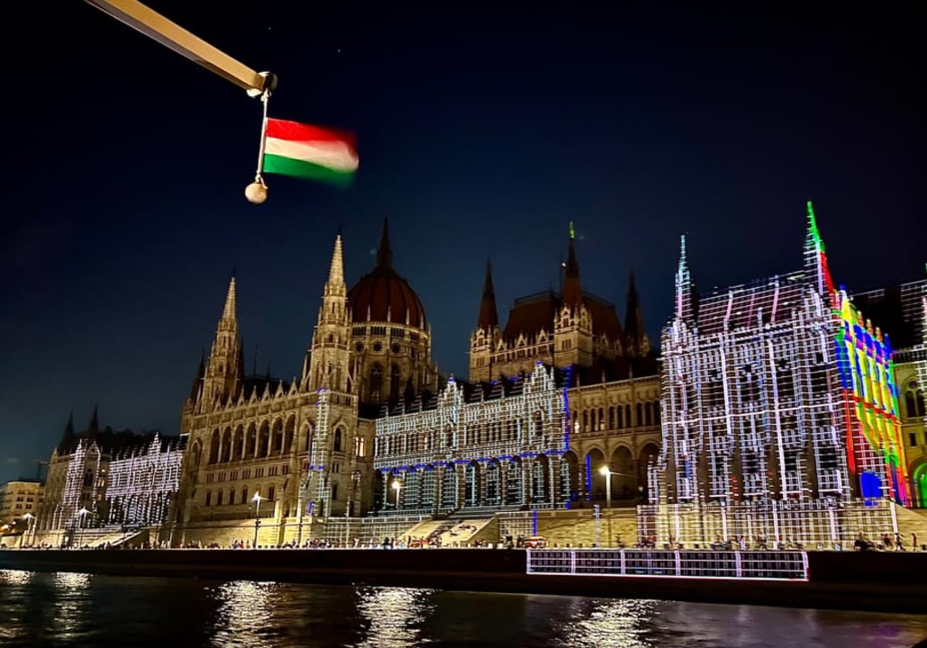Budapest illuminated skyline, Danube River, UNESCO Heritage sites