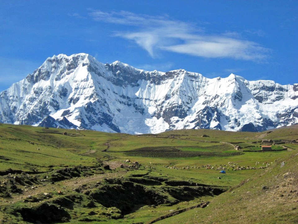 Ausangate snow-capped peak, Vinicunca Rainbow Mountain, Salcca Valley red valleys
