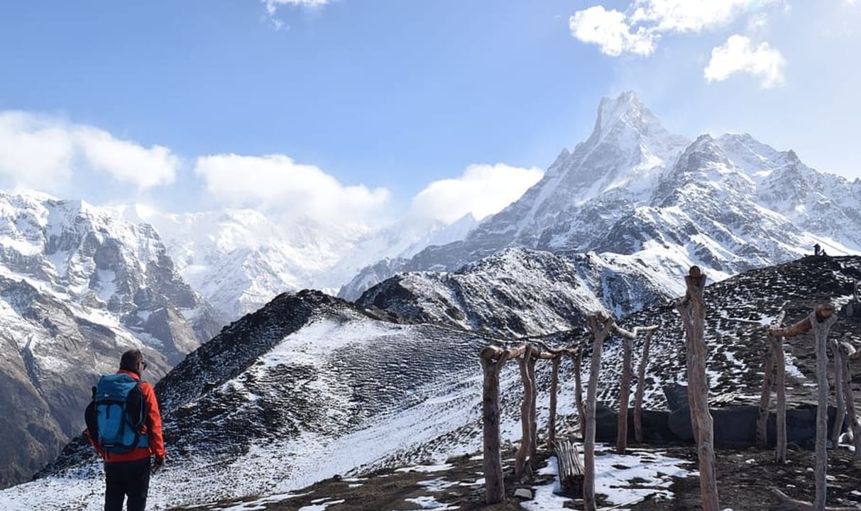 Mardi Himal Base Camp, Annapurna massif, rhododendron, oak and pine forests