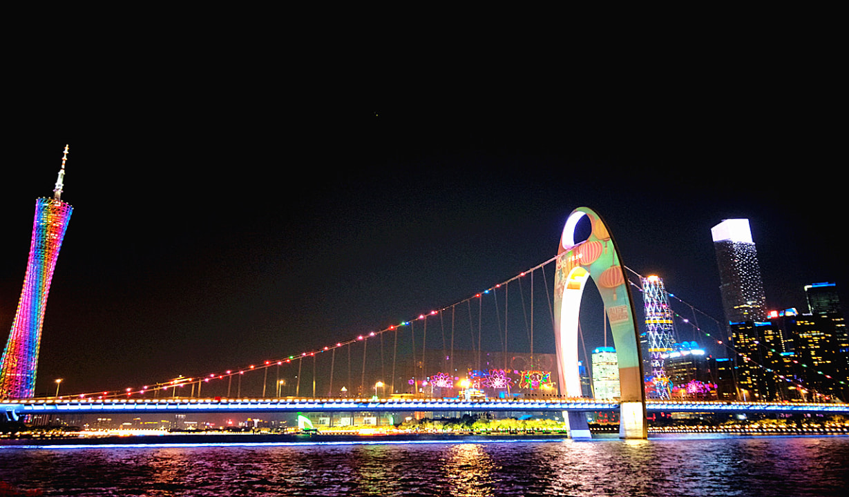 Liede Bridge, Canton Tower, Huacheng Square, Pearl River