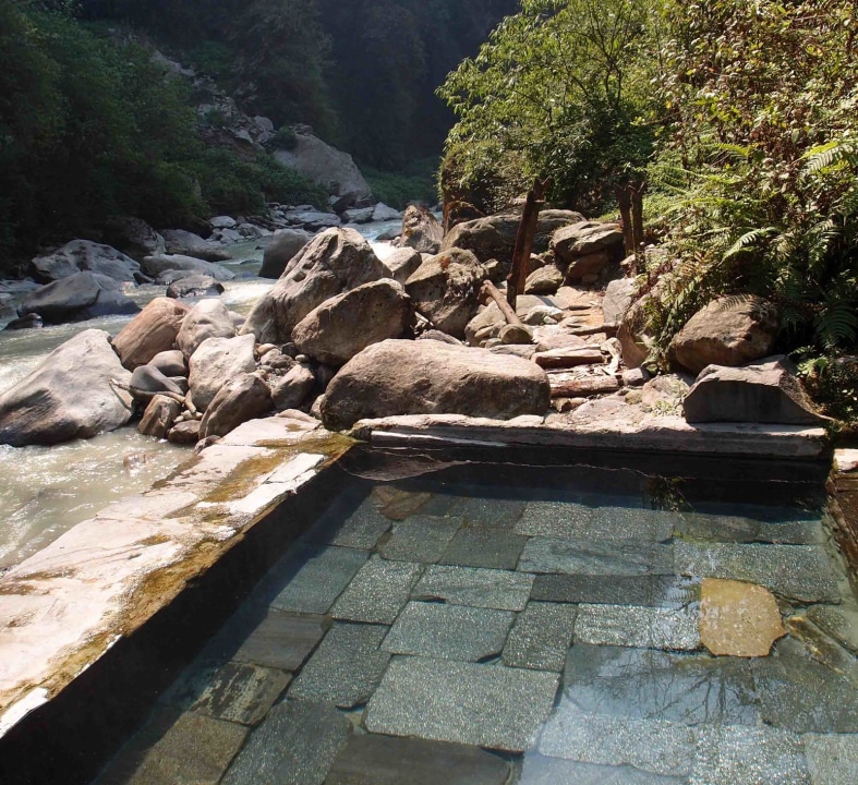 Poon Hill sunrise, Jhinu Danda hot spring, Ghandruk village, Machhapuchhare peak