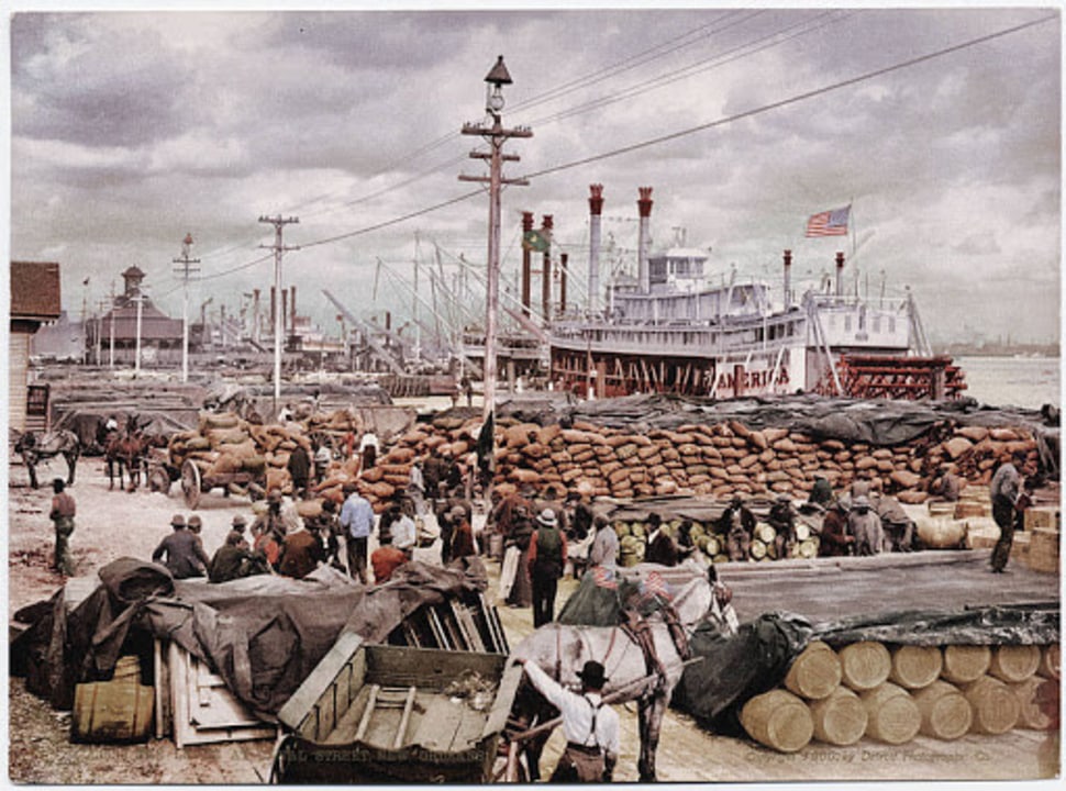 Destrehan Plantation, New Orleans port, indigo sugar and cotton industries