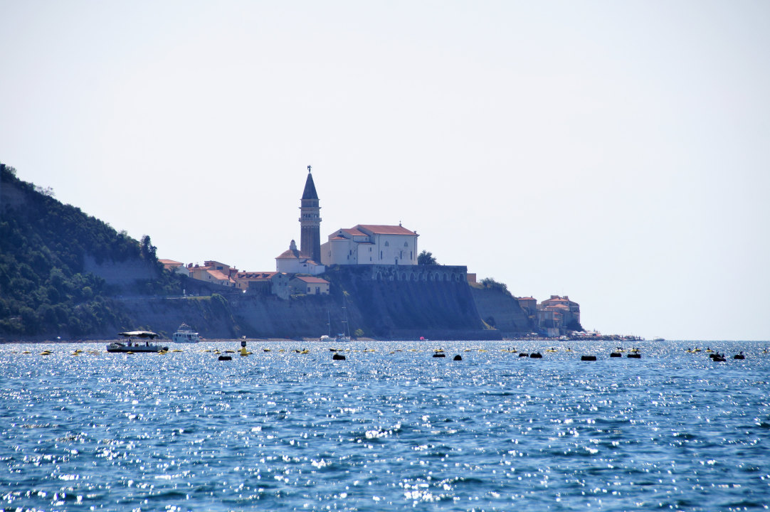 Giuseppe Tartini Square, historic city walls, St. George's Church, the tip of the peninsula
