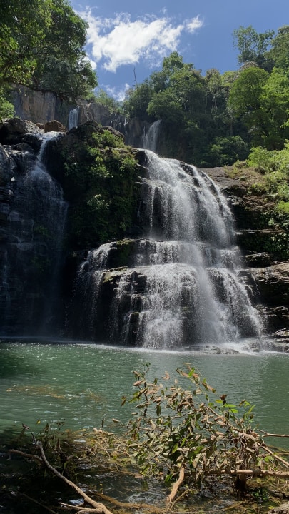 Nauyaca Waterfalls, steep rainforest trail, cool pristine pools