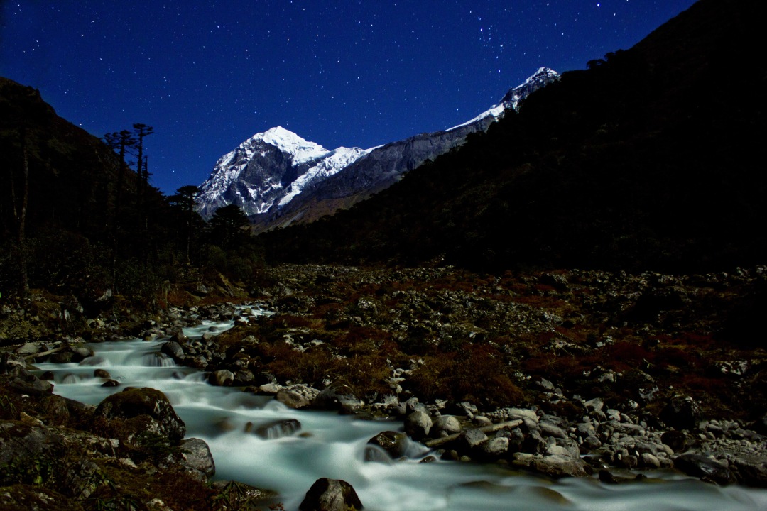 Dzongri Top sunrise, Goecha La panoramas, Mt. Kanchenjunga, Samity Lake