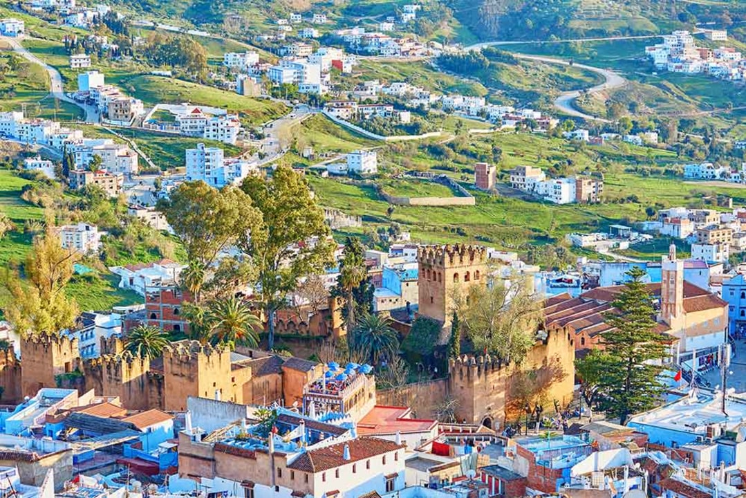 Chefchaouen Medina, Outa Hammam Square, Ras El Maa spring, blue-washed buildings