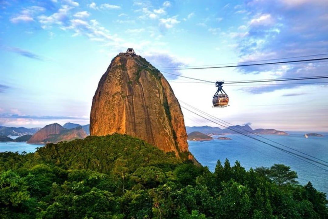 Christ the Redeemer (statue), Sugarloaf Mountain cable car, Copacabana, Guanabara Bay
