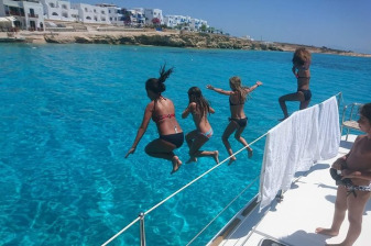 Private Trip on a Catamaran from Naxos to the South part of the island