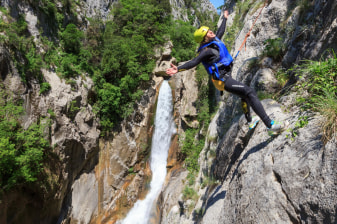 6-Hour Cetina River Extreme Canyoning Tour with 55 m Waterfall