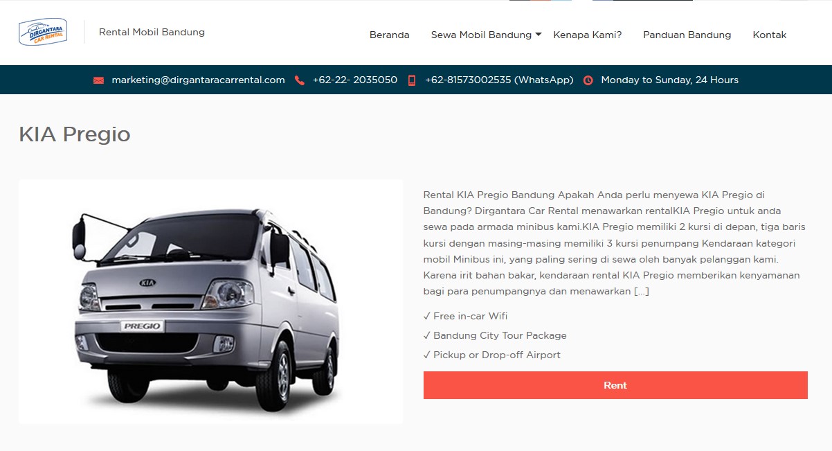 Rental Mobil Bandung Lepas Kunci