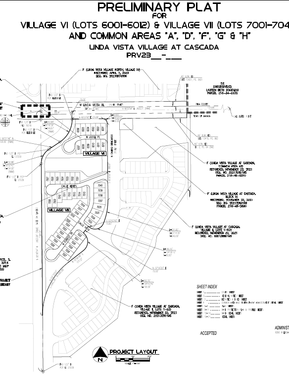 Linda Vista Village at Cascada VI, VII & VII Final Plat — site plan or rendering