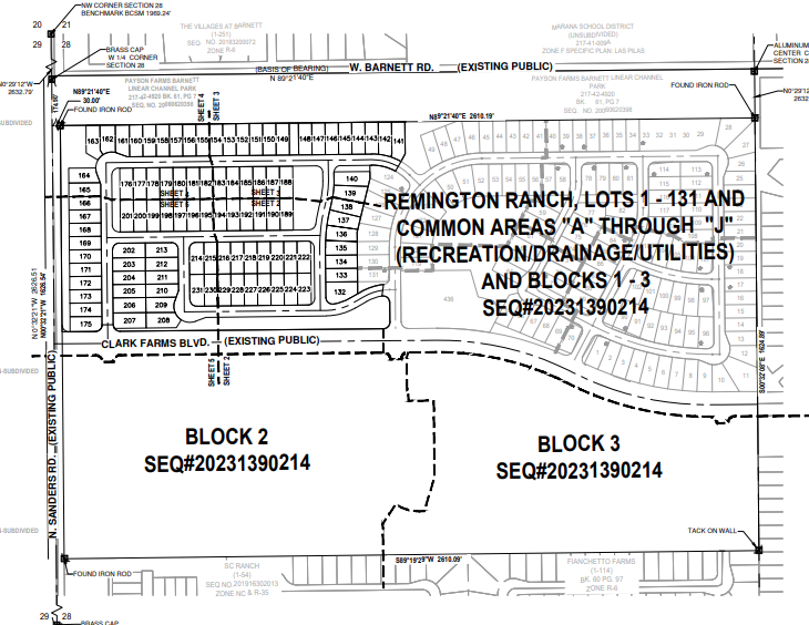 Remington Ranch Phase 2 Lots 132-231 Final — site plan or rendering