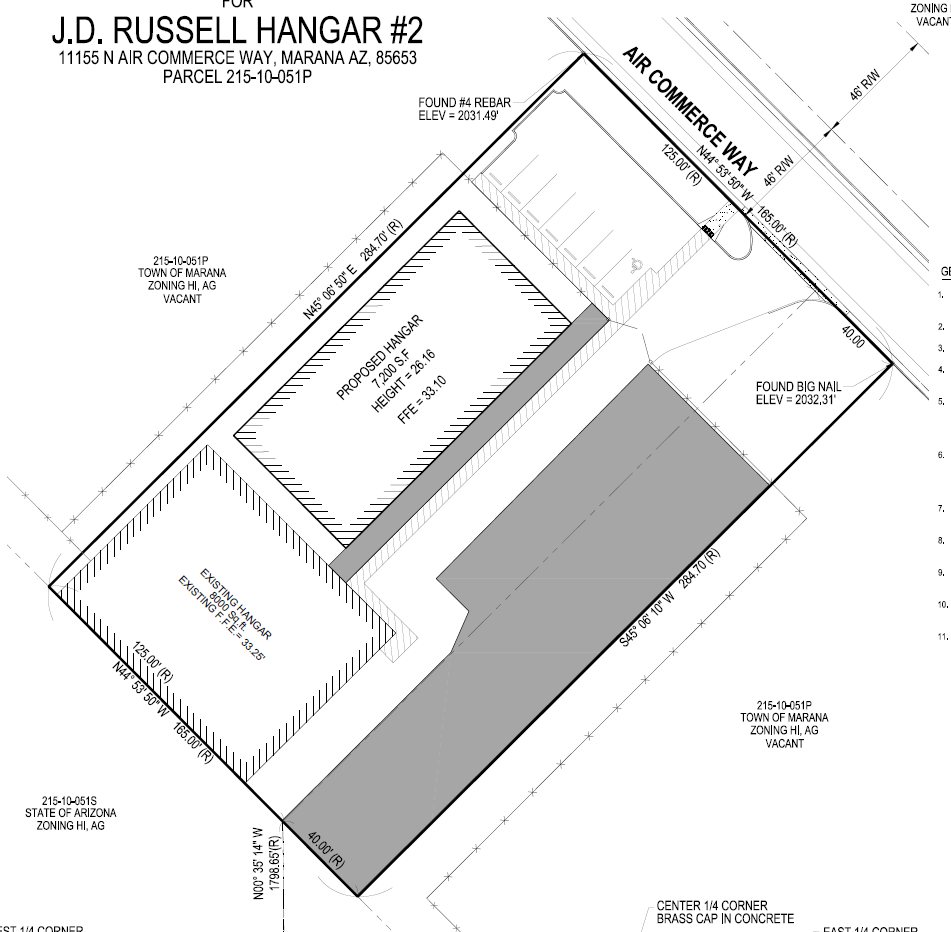 J.D. RUSSELL HANGER #2 — site plan or rendering