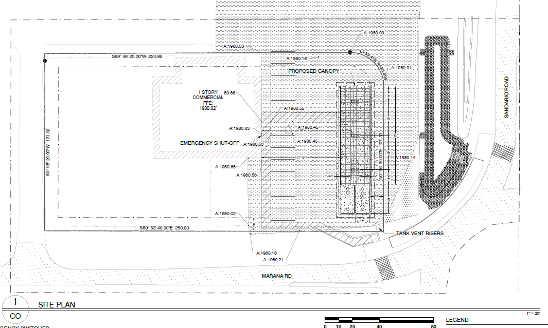 Sandario Road Fuel Station — site plan or rendering