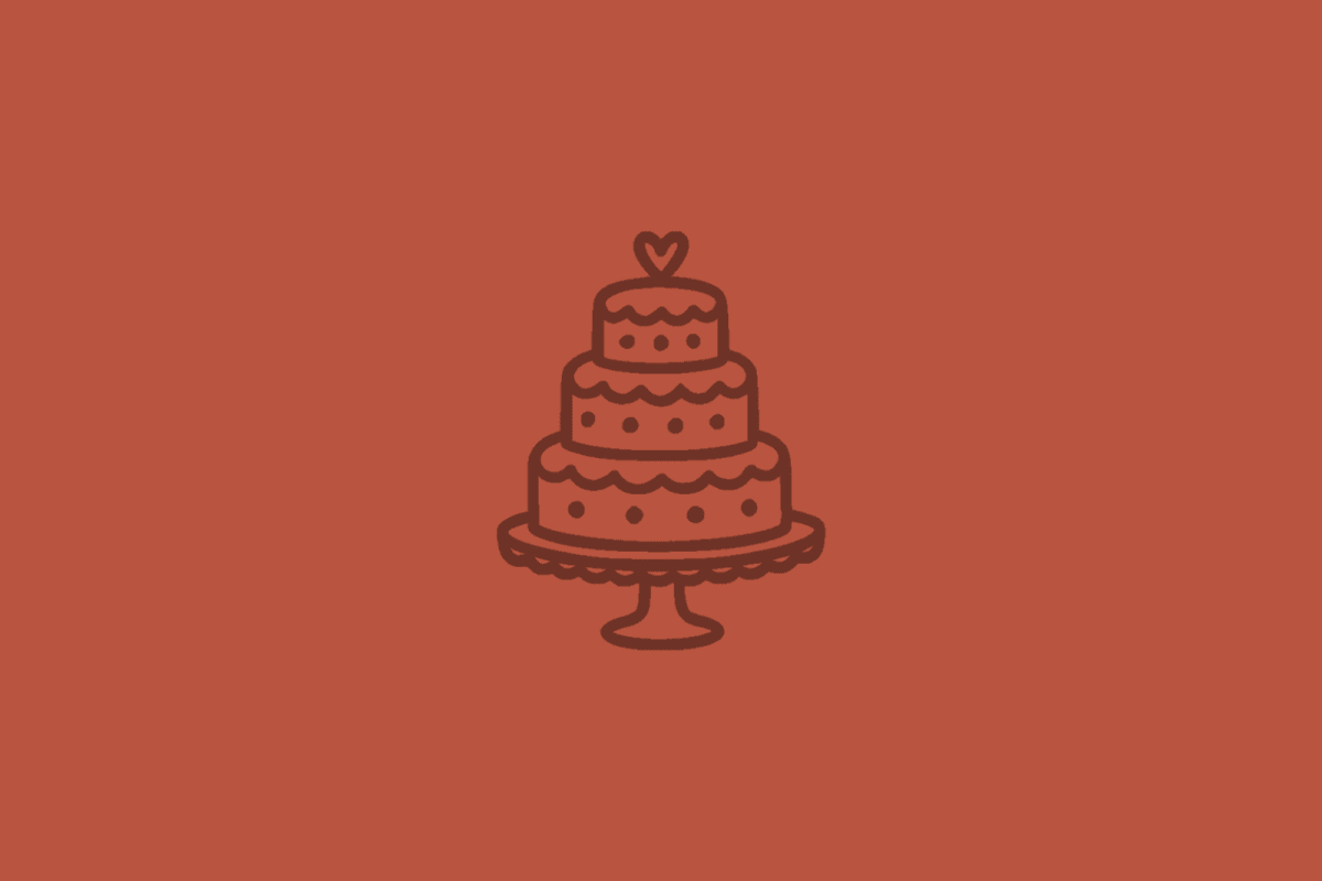 Tiered cake with a heart topper, Events, Venues & Weddings placeholder icon