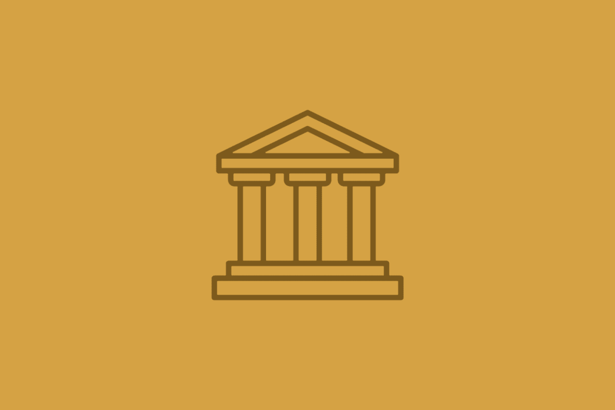 Civic building with columns, Government & Public Services placeholder icon