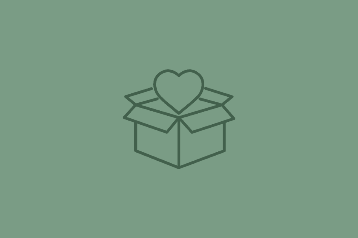 Open donation box with a heart, Nonprofit, Faith & Community placeholder icon