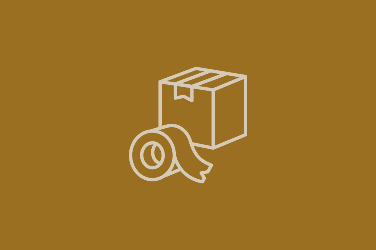 Shipping box with a tape roll, Printing, Shipping & Office placeholder icon