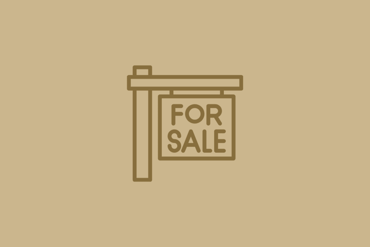 For sale sign on a post, Real Estate & Housing placeholder icon