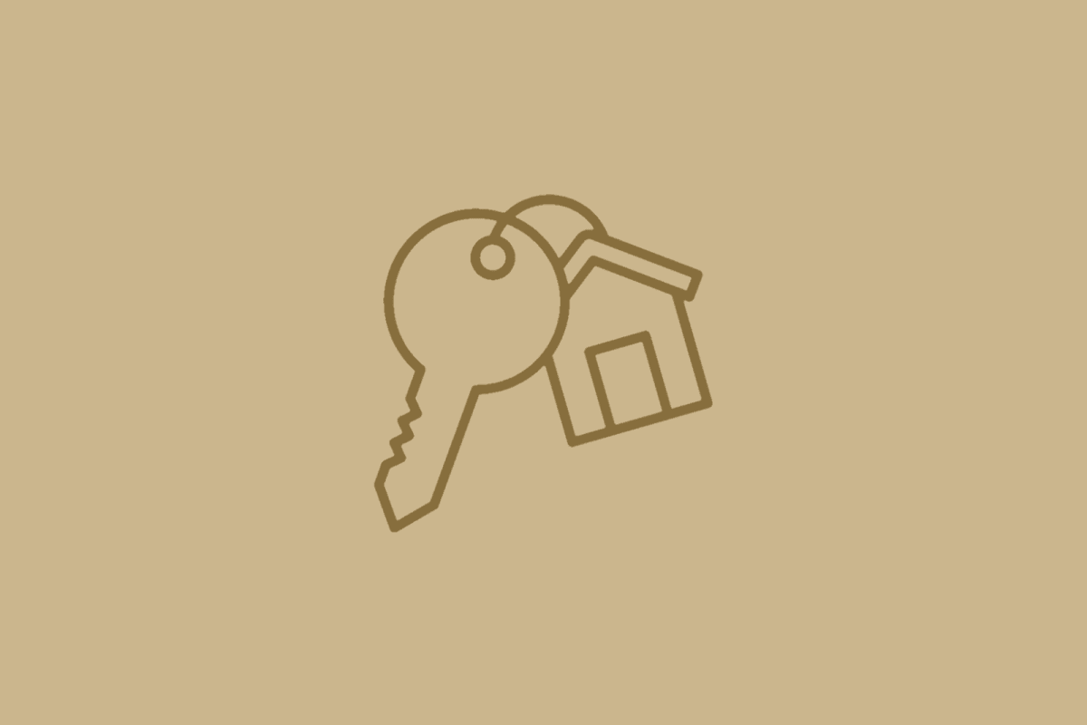 House keys on a ring with a home fob, Real Estate & Housing placeholder icon