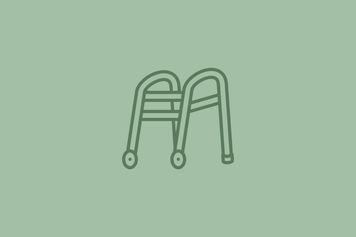 Walker and cane, Senior & Assisted Living placeholder icon