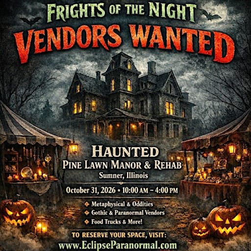 Vendor Tables for Frights of the Night at Haunted Pine Lawn Manor & Rehab