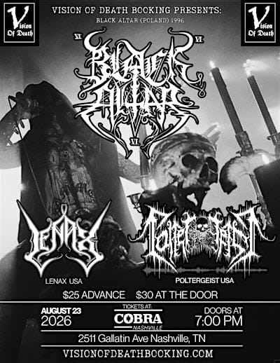 Venue: Black Altar | Poltergeist | Lenax