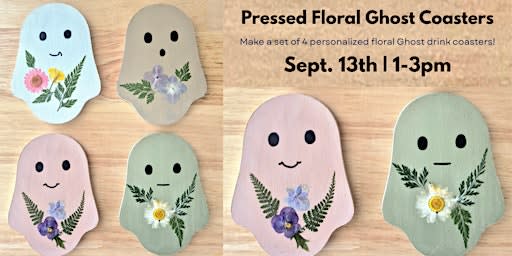 Pressed Flower Ghost Coasters | Grand River Cellars