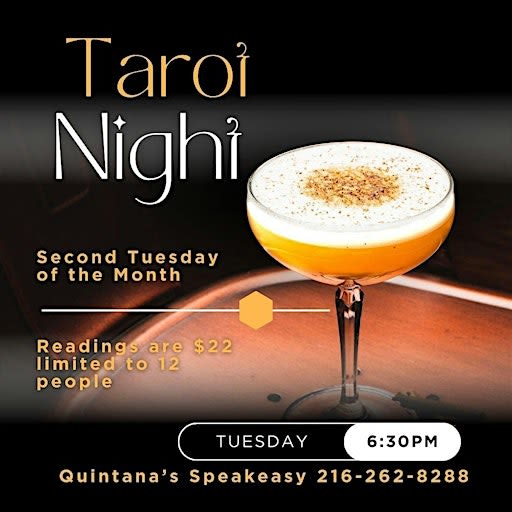 Tarot Card Reading in The Speakeasy at Quintana's 6:30pm-7:30pm