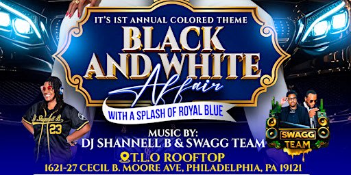 Black and white affair with a splash of royal blue