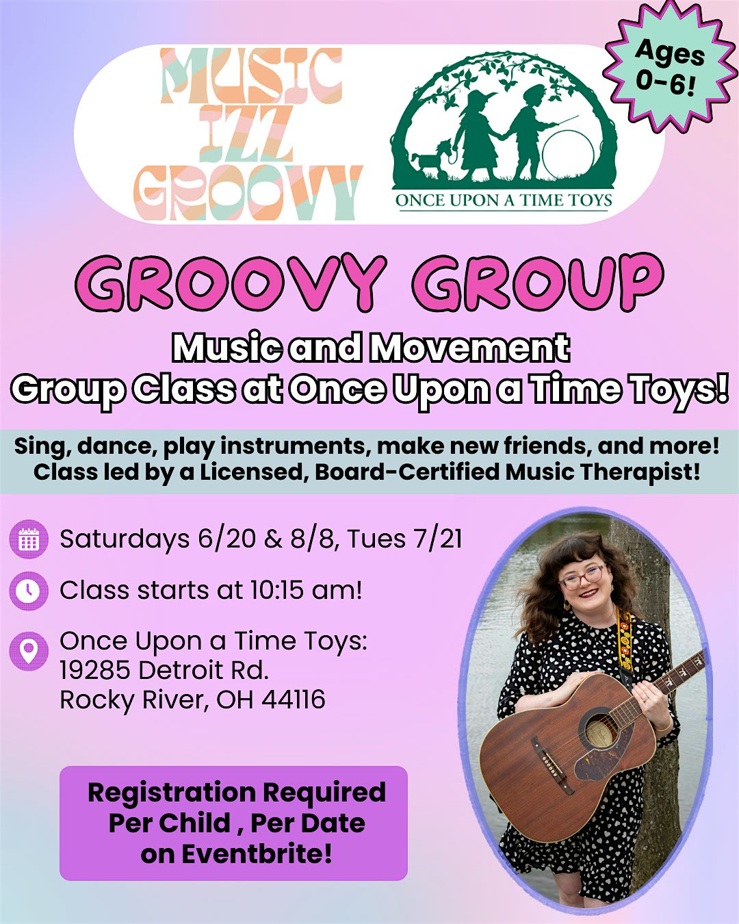 Groovy Group - Music & Movement Class at Once Upon a Time Toys AUGUST 8!