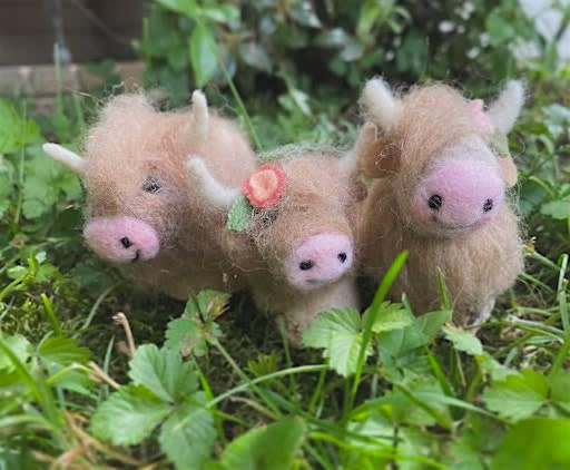 Needle Felted Highland Cow