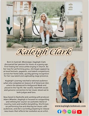 Kayleigh Clark from The Voice with Opening Act- Little Rock