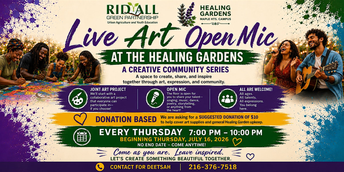 Live Art Open Mic at the Healing Gardens