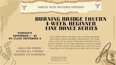 Burning Bridge Tavern 4-Week Beginner Line Dance Series