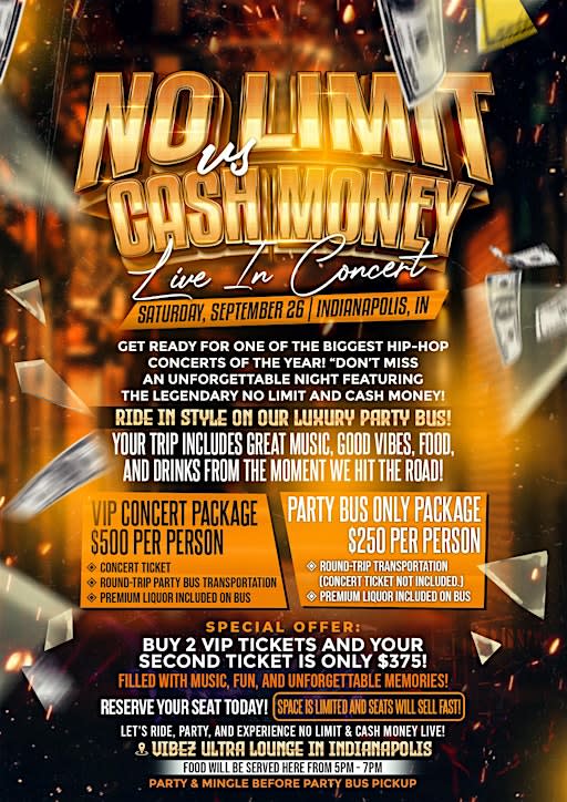 Cash Money Vs No Limit Party Bus