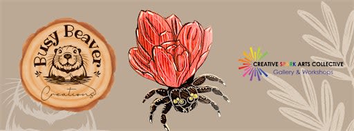 Wood & Paint Floral Spider