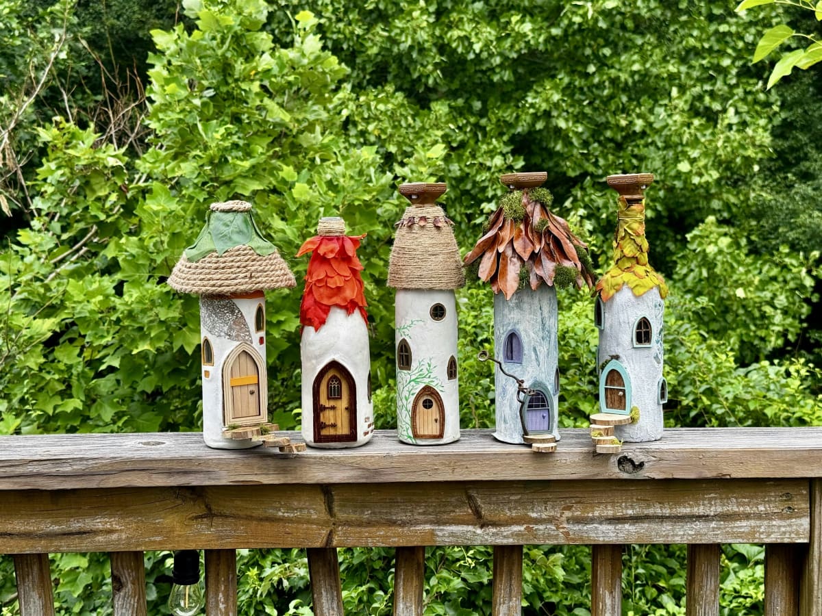 Whimsical Fairy Wine Bottle House