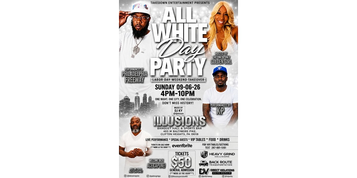 TAKEDOWN ENTERTAINMENT ALL WHITE DAY PARTY