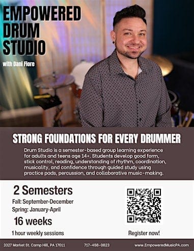 Empowered Drum Studio: Group Classes for Adults and Teens 14+
