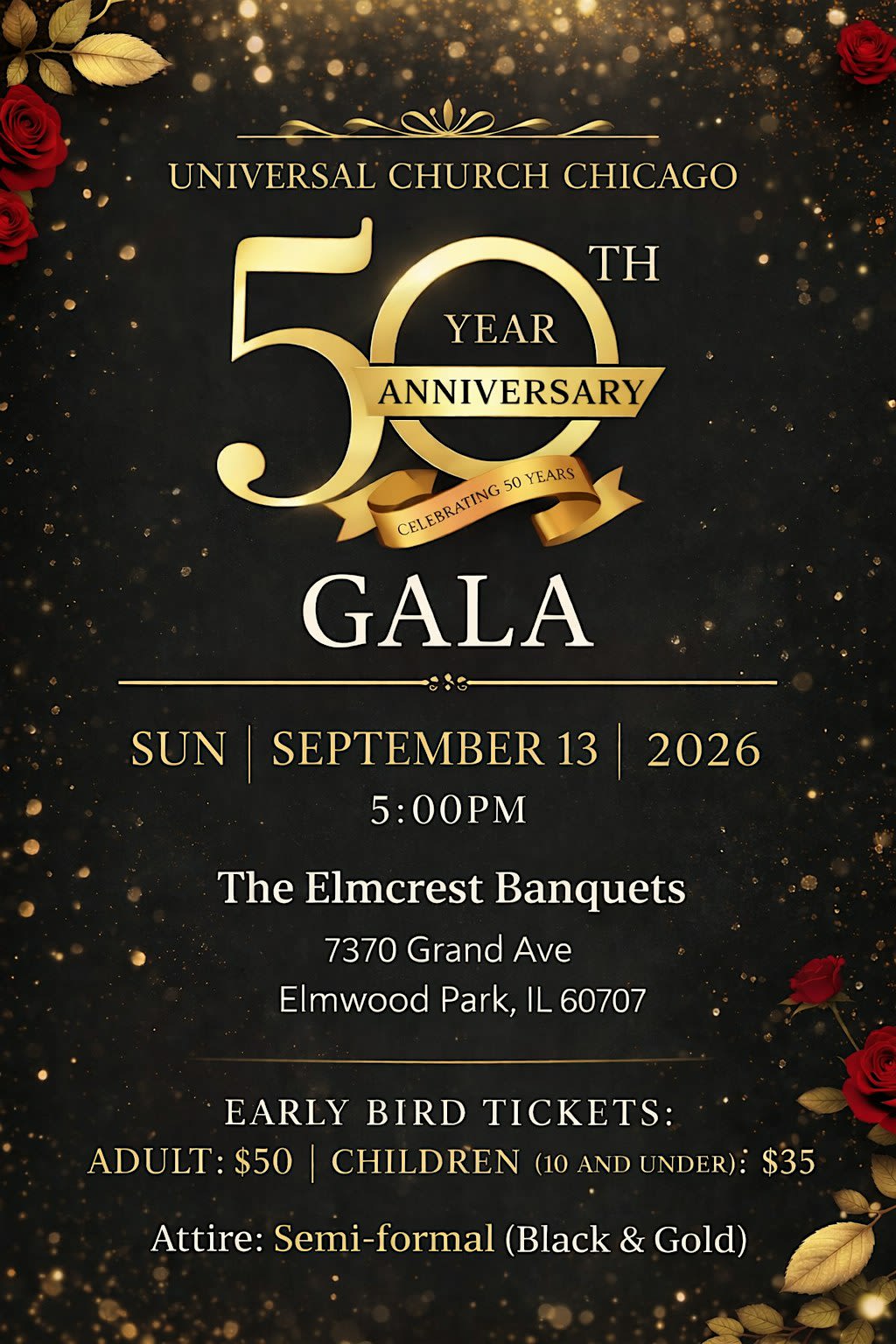 Universal Church Chicago Presents:  50th Year Anniversary Gala