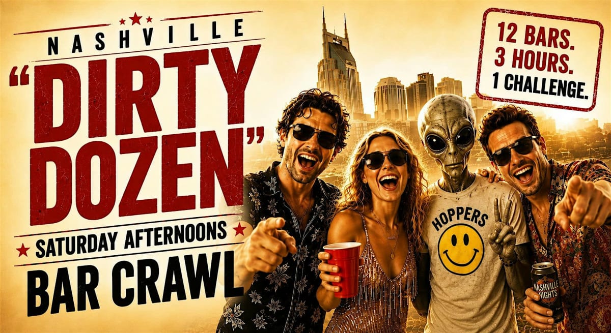 Nashville Dirty Dozen: 12-Stop Broadway Bar Crawl Challenge