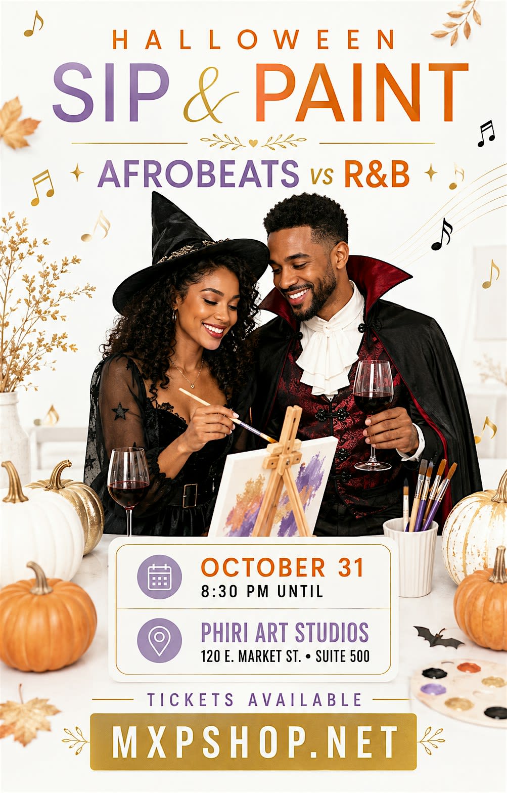 Halloween Sip & Paint: Afrobeats vs. R&B