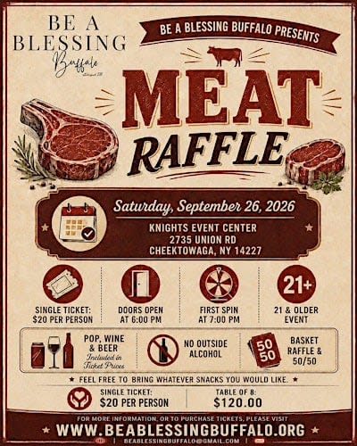 Be a Blessing Buffalo 2nd Annual Meat Raffle