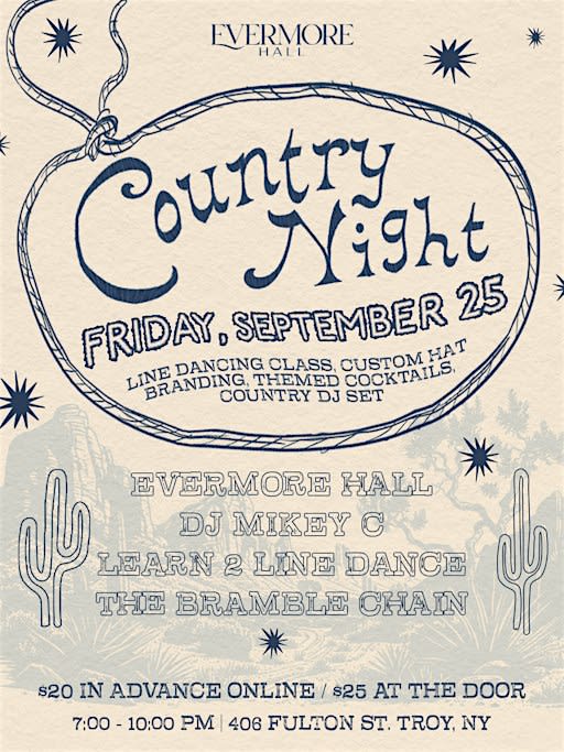 Country Night & Learn to Line Dance at Evermore!