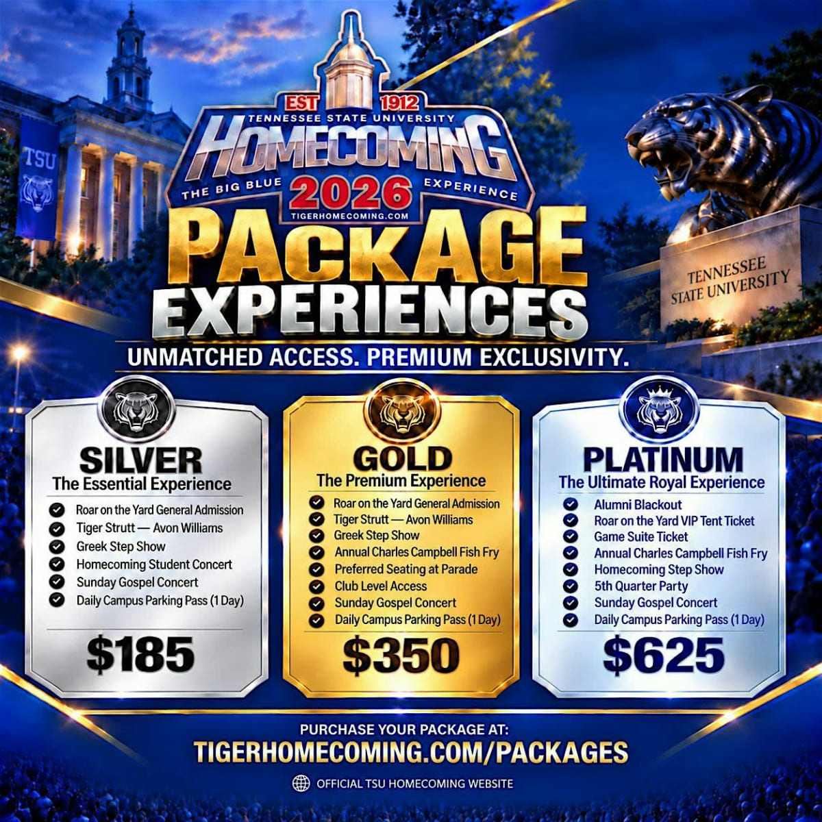 TSU Homecoming 2026 - Experience Packages