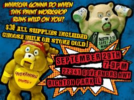 Paint Your Own Hulk Hogan or Stone Cold Steve Austin Scare Bear Workshop